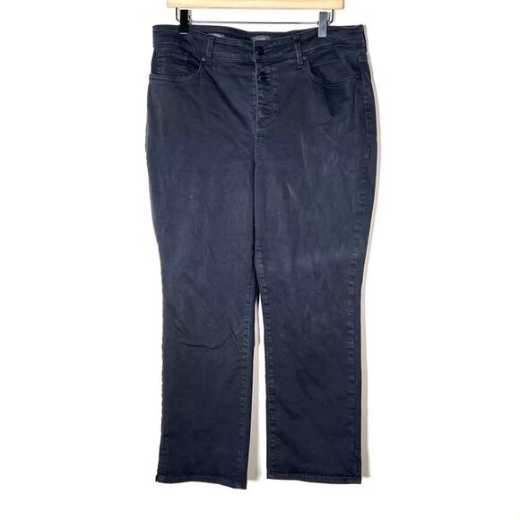 NYDJ black lift and tuck technology Marilyn straight leg jeans size 14 B110 - Picture 1 of 5